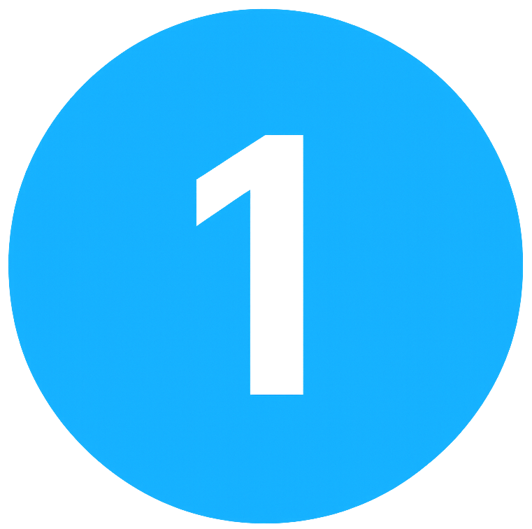 Paso 1: Definición de Objetivos y Estrategia (Briefing) Ícono con el número 1, representando la fase inicial de planificación y estrategia de un proyecto web.