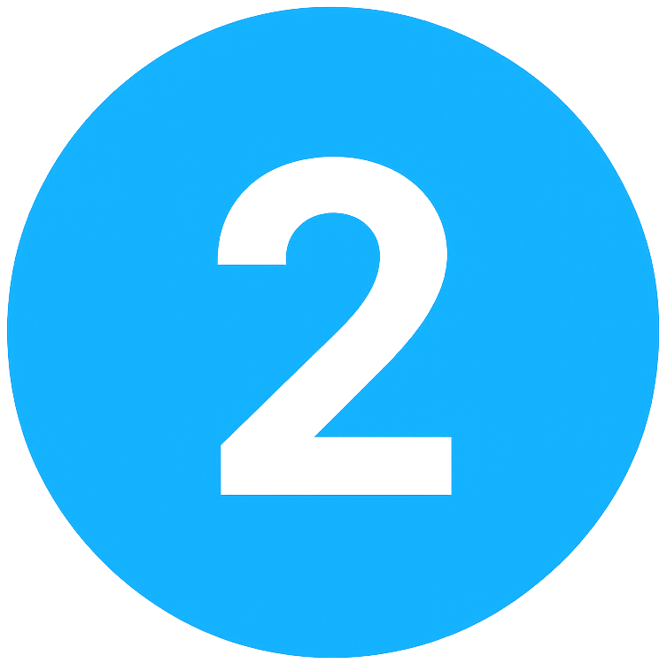 Paso 2: Diseño UX/UI y Maquetación Profesional Ícono con el número 2, representando la fase de diseño y arquitectura de información del sitio web.