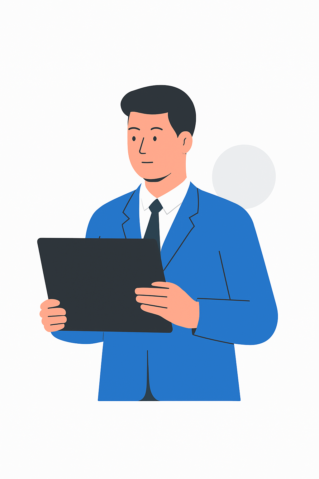 portafolio de diseño web – ilustración de profesional revisando proyectos